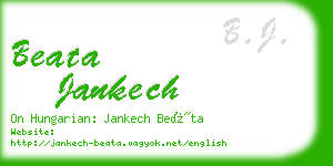 beata jankech business card